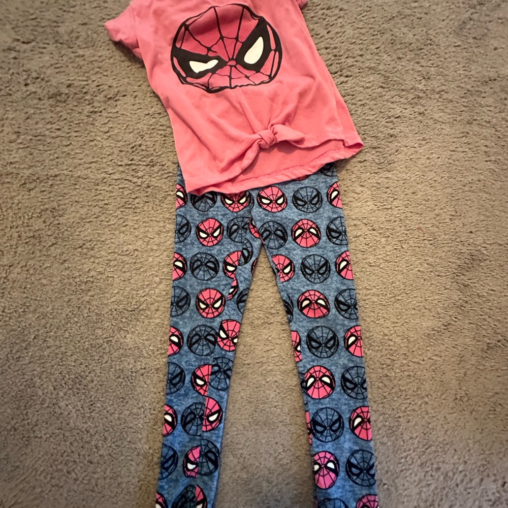 Girls Marvel Pink and Blue Spider-Man Matching Set 4t